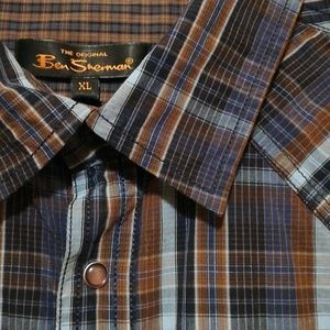 Ben Sherman Plaid Short Sleeve Button Down